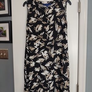 Apt. 9 Black and Cream Patterned Midi Dress